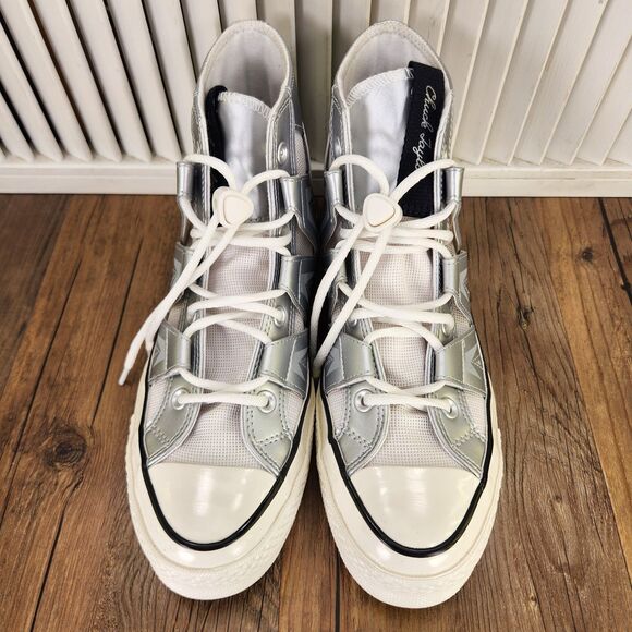 Converse Chuck 70 Mesh High Womens Size 9.5 Dull Silver Sneakers Shoes A15187C - Picture 8 of 9